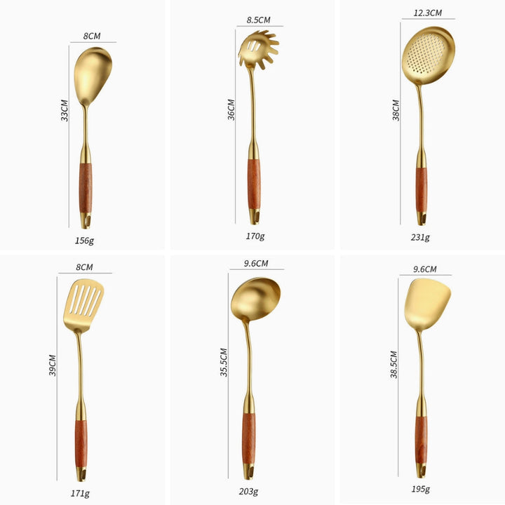 Kalsten | Chef’s Choice Golden Kitchen Utensils | 6pcs Set