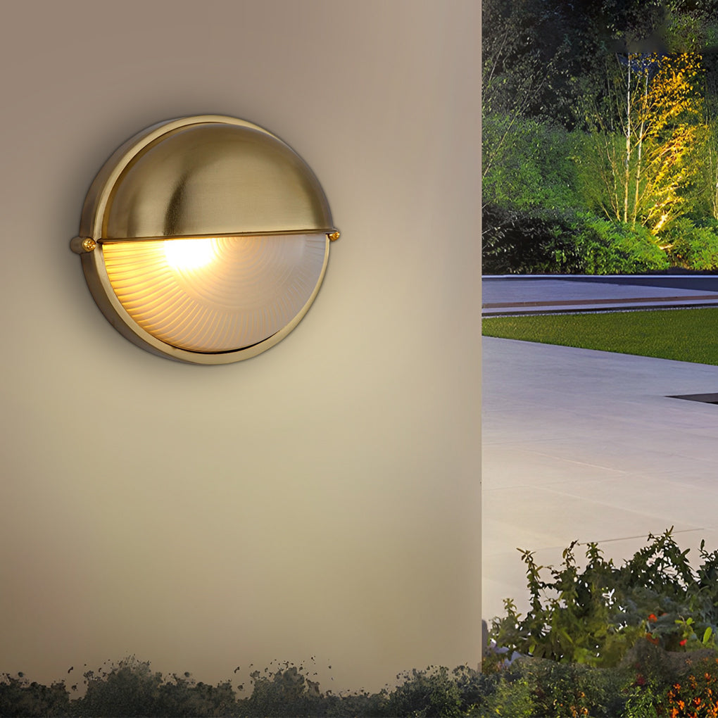 Round Oval Cast Aluminum Glass Waterproof Retro Industrial Wall Lamp | Kalsten