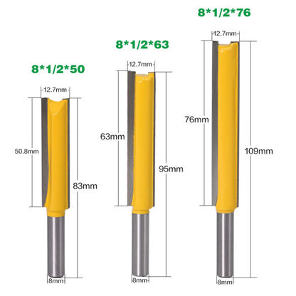Brehn | 8MM Shank Double Flute Straight Router Bit