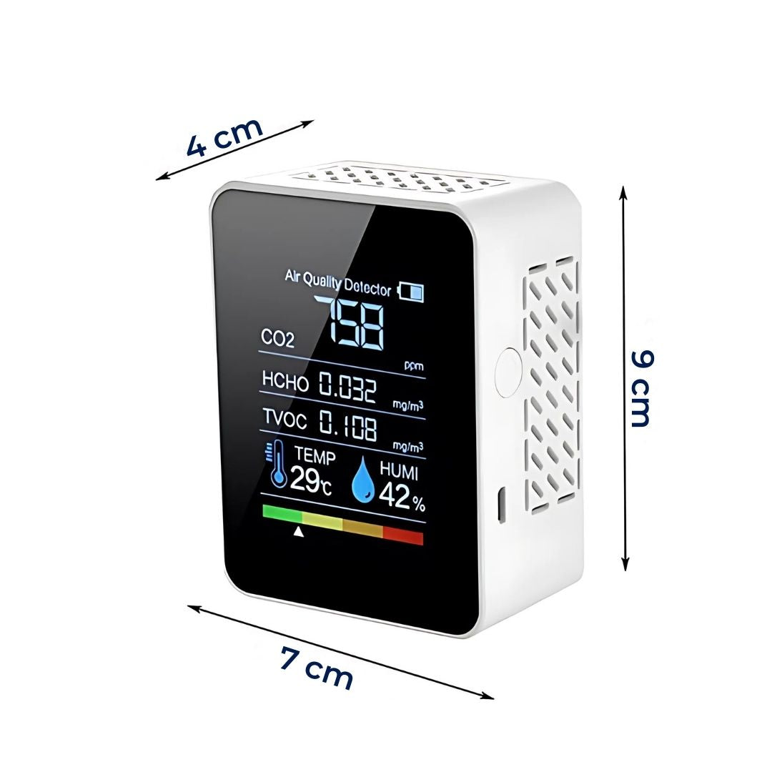 AirSense Pro CO2 Carbon Dioxide Monitor Air Quality Detector | Real-time Alerts - Air Quality Meter - for Clean Air Skanto