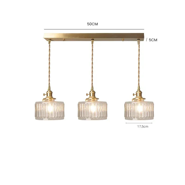 Vintage Stunning Cylinder Glass Pendant Light | Kalsten
