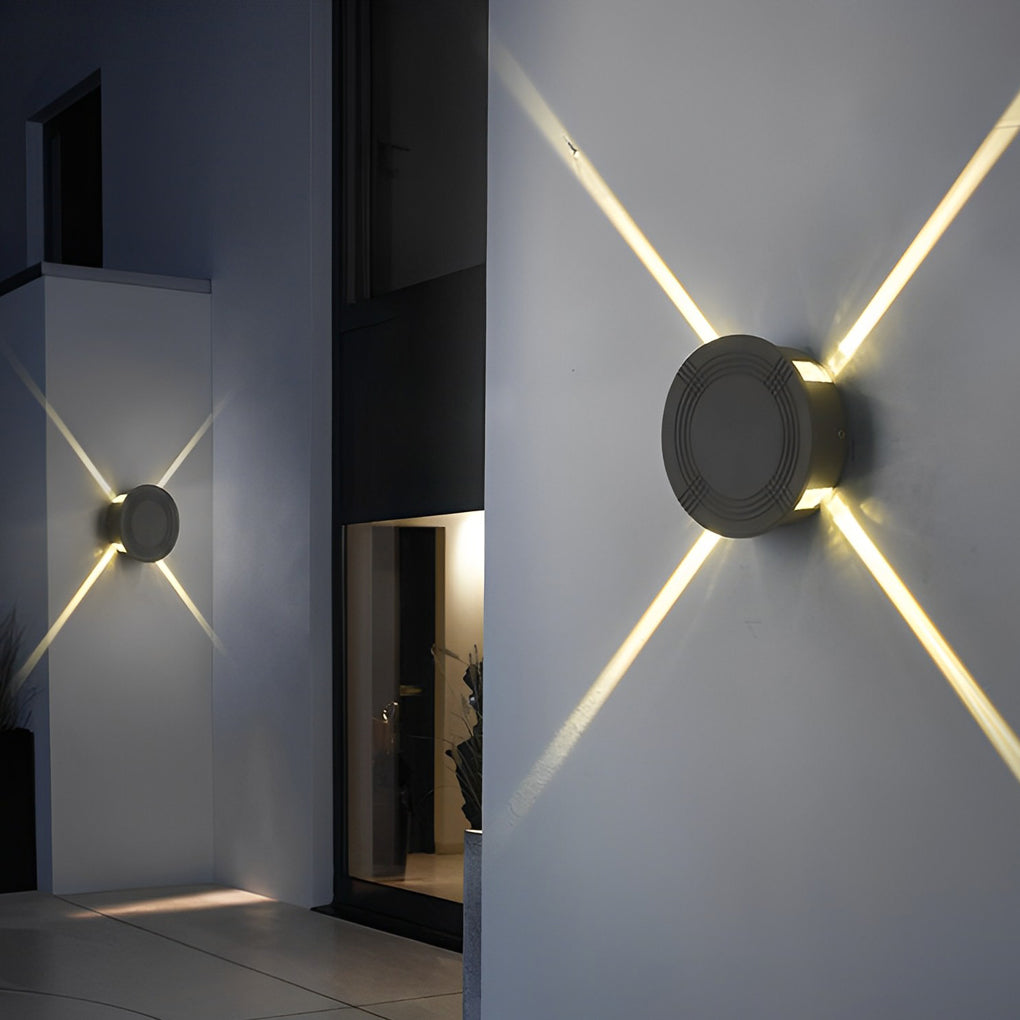 Round Square LED 12W Cross Star Lights Waterproof Modern Wall Lamp | Kalsten