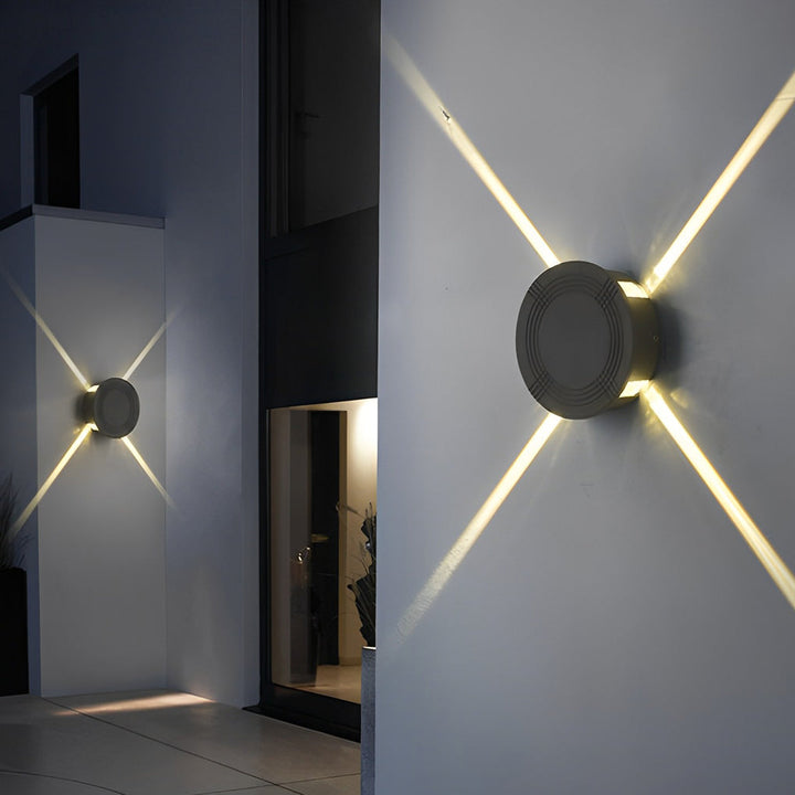 Round Square LED 12W Cross Star Lights Waterproof Modern Wall Lamp | Kalsten