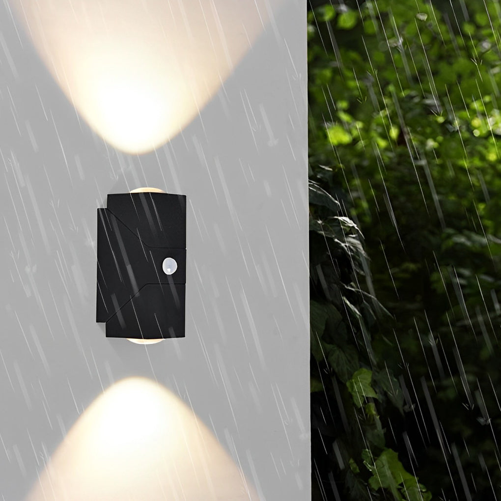 Adjustable Up and Down Light Motion Sensor Waterproof Black Wall Lamp | Kalsten
