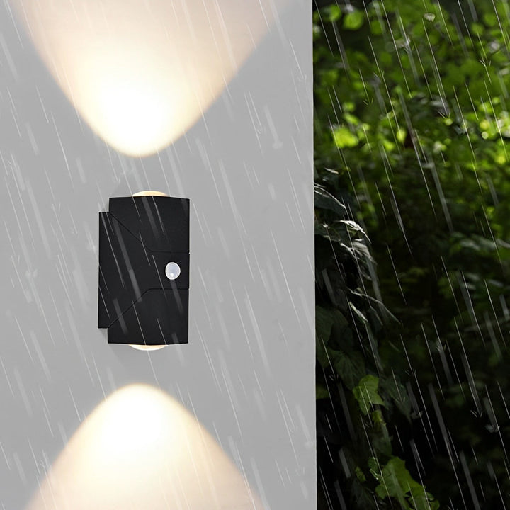 Adjustable Up and Down Light Motion Sensor Waterproof Black Wall Lamp | Kalsten