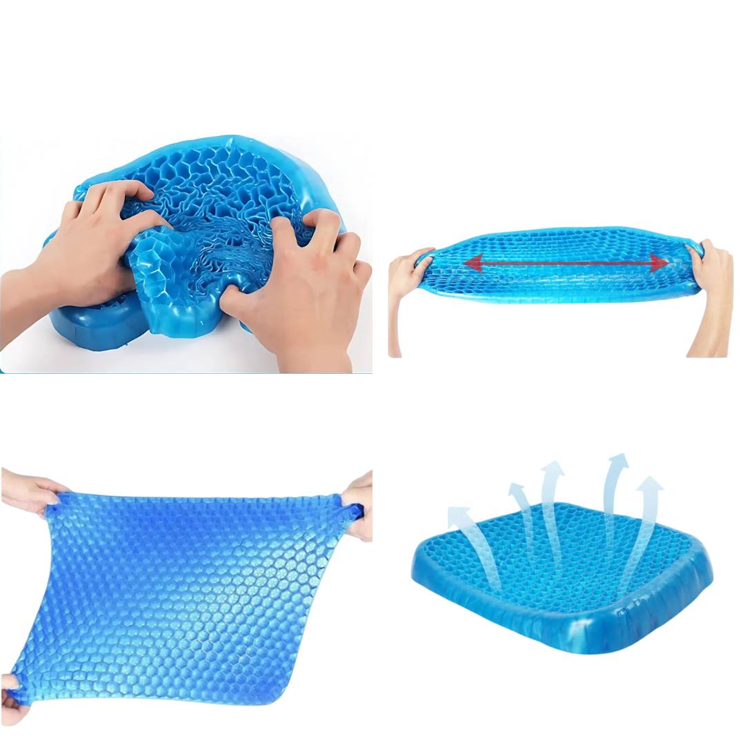 ComfortGel Orthopedic Gel Seat Cushion | Pressure Relief - Tailbone Pain - Lower Back Support - For Office Chair - Car - Wheelchair Use Kalsten