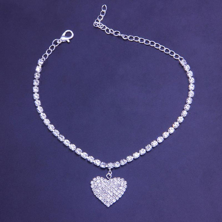 Kalsten | Fashion Heart Rhinestone Anklet