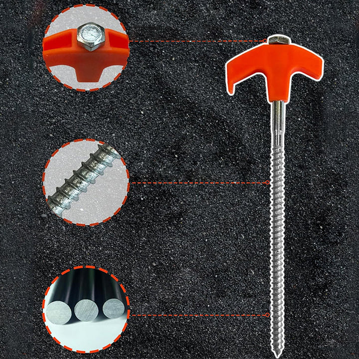 Rotatable tent pegs with thread | Kalsten