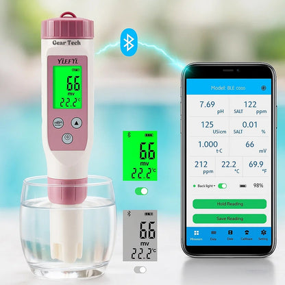 Skanto | Digital Pool Tester – pH and Chlorine Meter for Easy pH Measurement in Pool Water