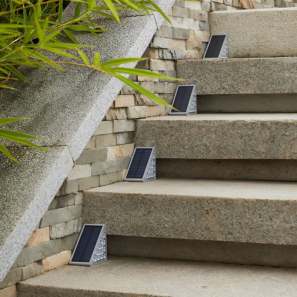 Triangle Automatic Charging Wire-Free Waterproof LED Solar Modern Step-Mounted Lights | Kalsten