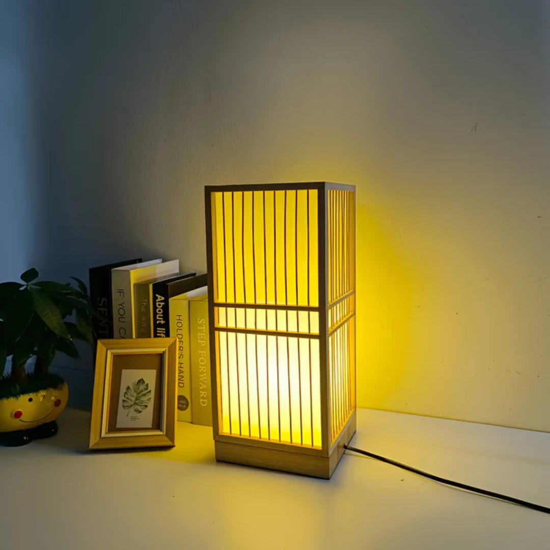 Japanese LED Table Lamp made of Bamboo | Kalsten