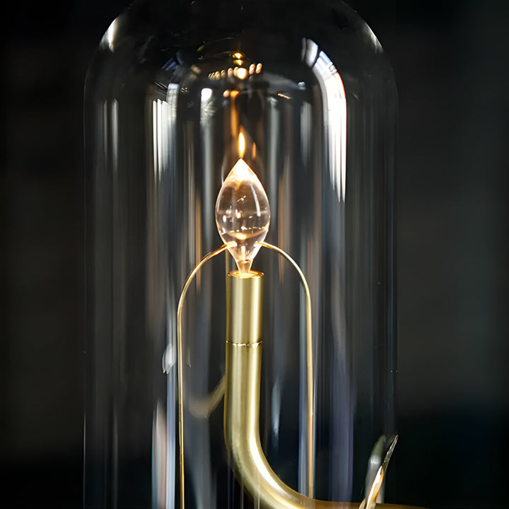 Glass Dome HYMN Accent Table Lamp - LED Candle | Kalsten