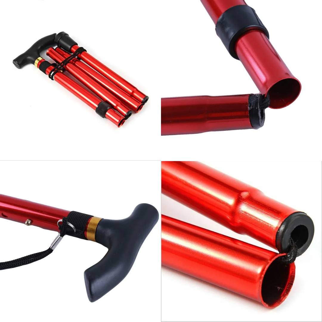StrideAid Folding Telescopic Walking Stick | Adjustable Cane - Ergonomic Handle - Non-Slip Tip for Mobility Support Kalsten