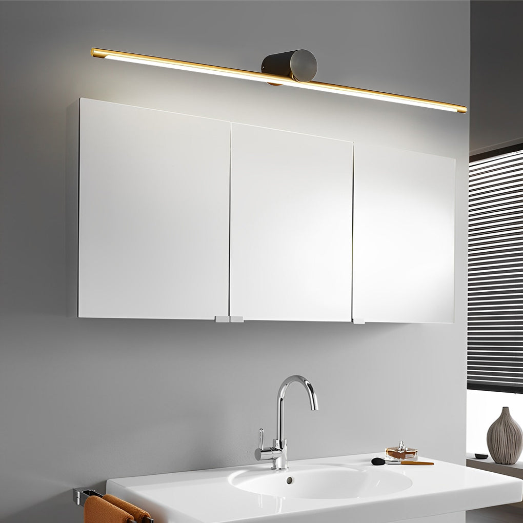 Modern Two-Tone Bathroom Vanity Light with Cylinder Fixture and Linear Bar | Kalsten