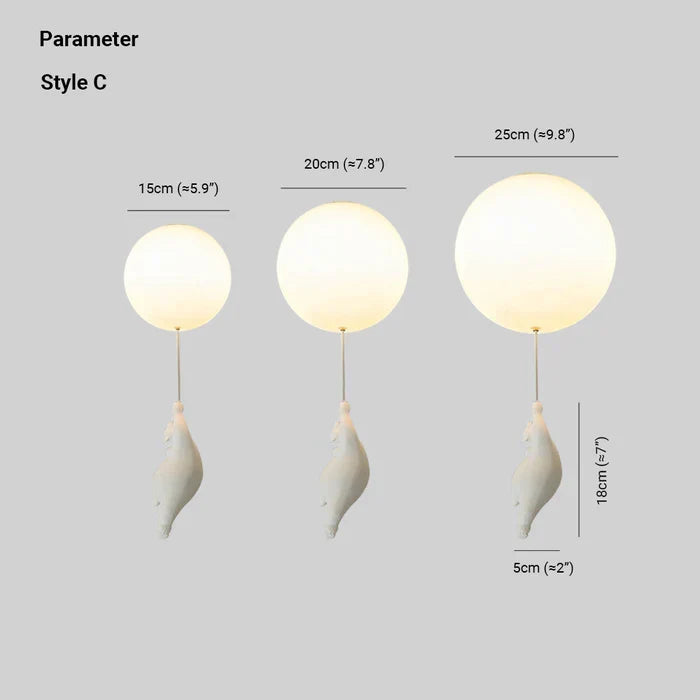 Children's Ceiling Lamp with Bear and Balloon - CloudBear | Kalsten