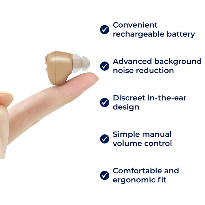 ClearHear | Rechargeable ITE Hearing Amplifier – Noise‑Reduction – Ergonomic In‑Ear Fit – Clearer Speech for Seniors in Daily Use Kalsten