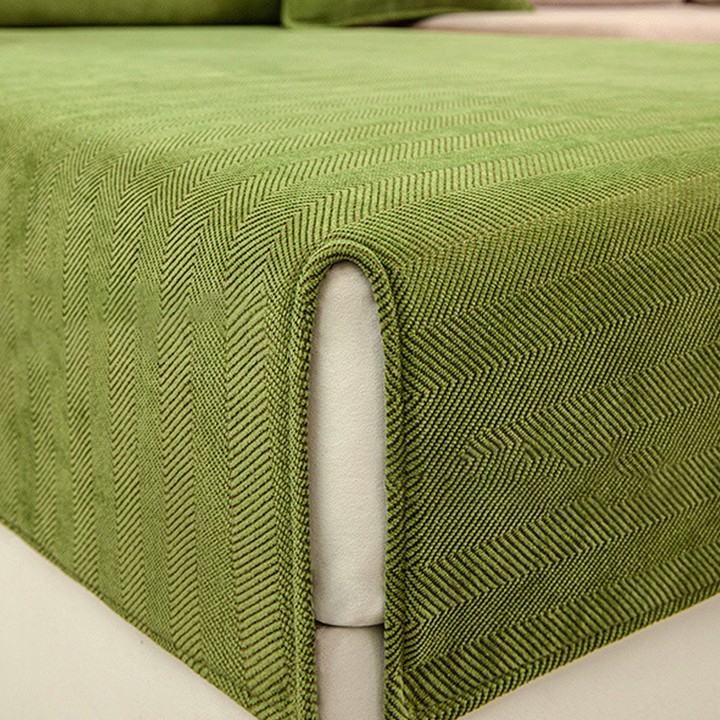 Kalsten | Wavy Check Chenille Fabric Furniture Protector Sofa Cover
