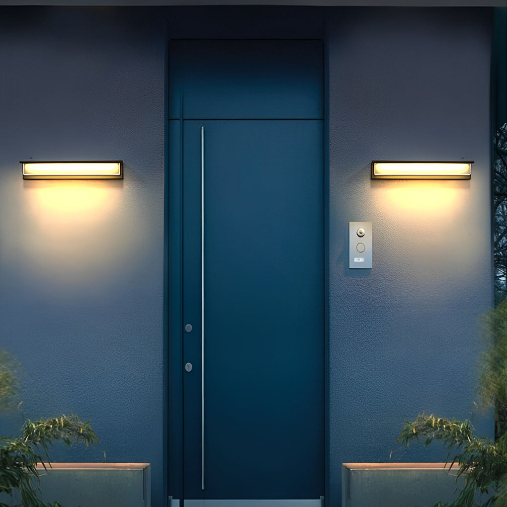 Minimalist Rectangular Waterproof LED Modern Solar Wall Lamp Exterior Lights | Kalsten