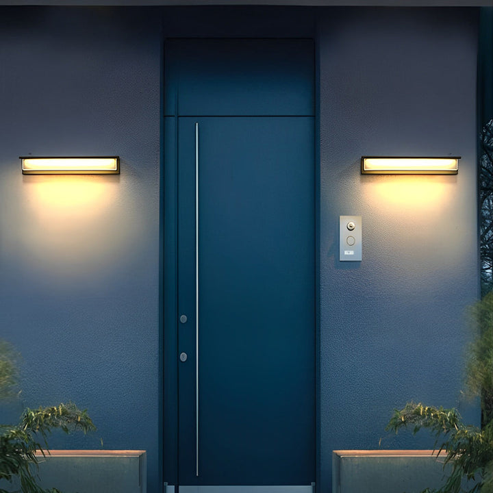 Minimalist Rectangular Waterproof LED Modern Solar Wall Lamp Exterior Lights | Kalsten