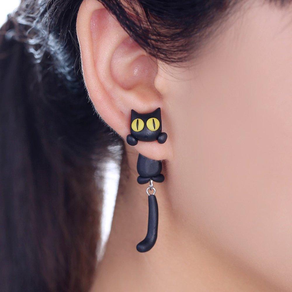 Unique Cat Earrings Yellow Eyes | Kalsten