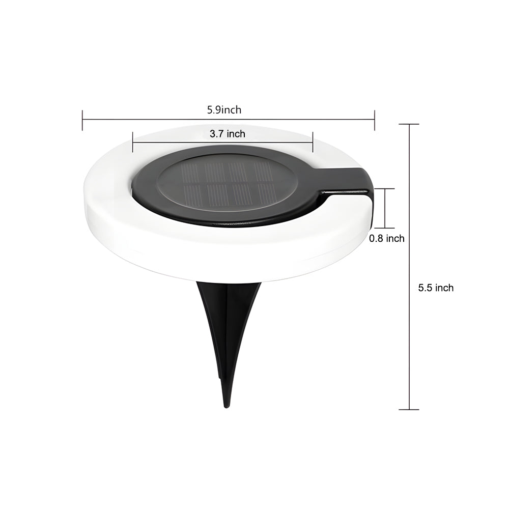 4PCS Round Foldable Solar Deck Lamp Set - Modern Outdoor Disk Lights | Kalsten