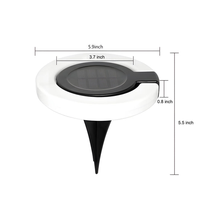 4PCS Round Foldable Solar Deck Lamp Set - Modern Outdoor Disk Lights | Kalsten