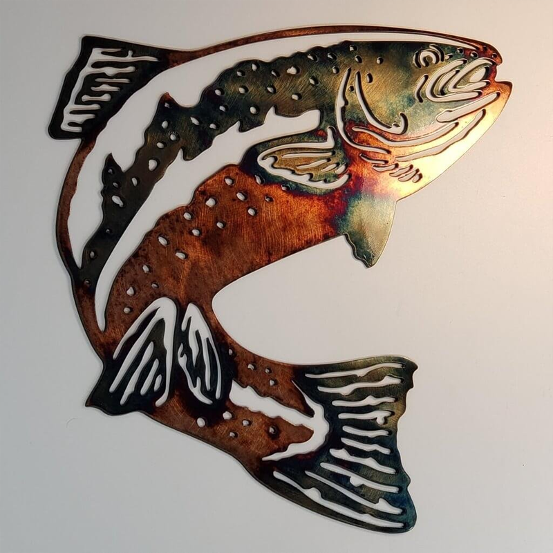 Skanto | Solo Duck Hunting & Trout Fishing Scene Creative Metal Wall Art Craft