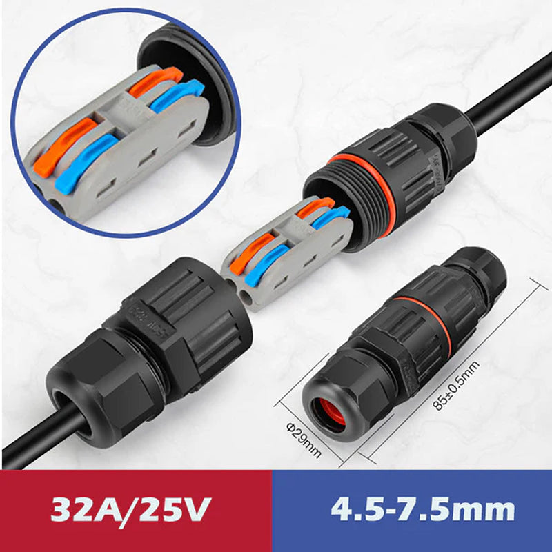 Weatherproof electric cable connector for outdoor use | Kalsten