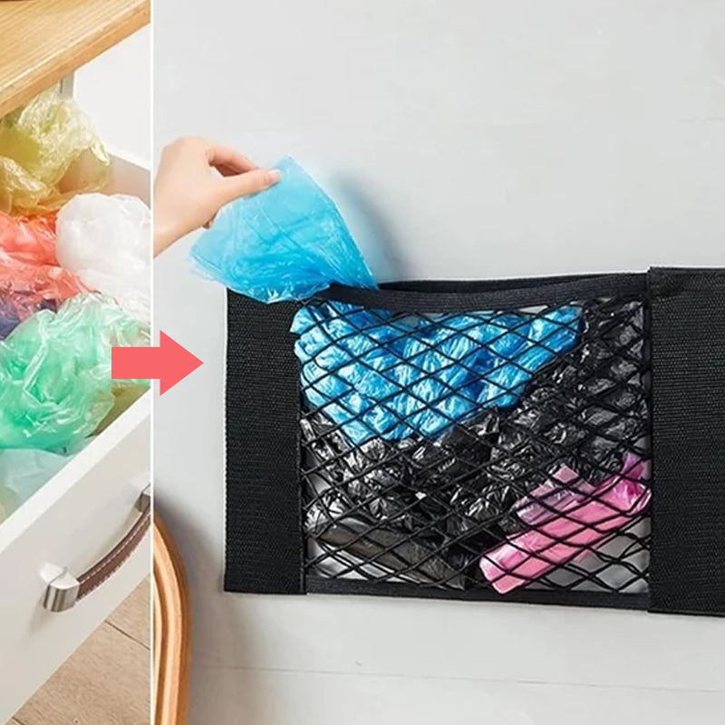 Plastic bag storage mesh bag (With adhesive tape) | Kalsten