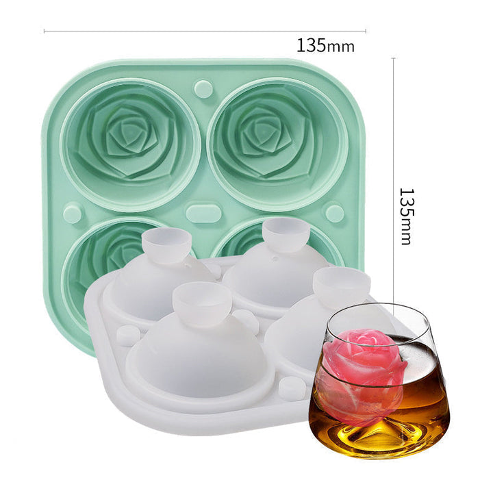 Large pink ice cube tray with 4 compartments | Kalsten