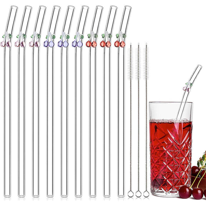 6 PCS Reusable Stained Glass Straws with Cleaning Brush | Kalsten