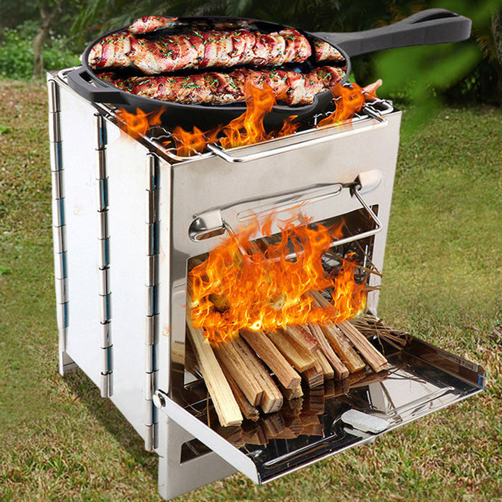 Mini Wood Stove – Stainless Steel Camping Grill