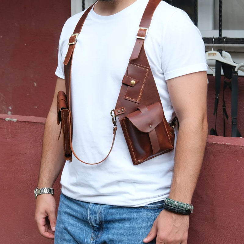 Medieval Steampunk shoulder bag with retro strap | Kalsten