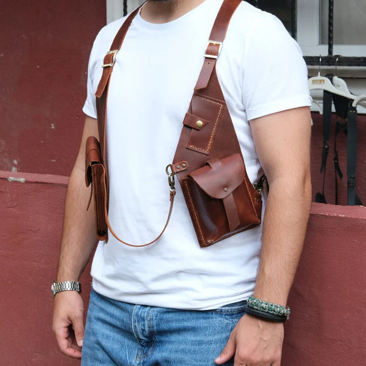 Medieval Steampunk shoulder bag with retro strap | Kalsten