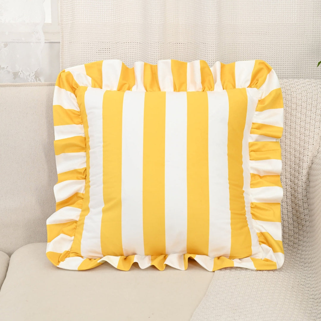 Kalsten | Retro Striped Ruffle Cushion Cover