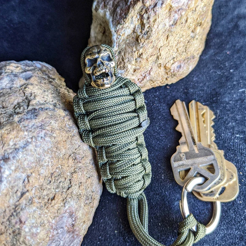 Kalsten | Paracord Keychain Mummy Brass Skull