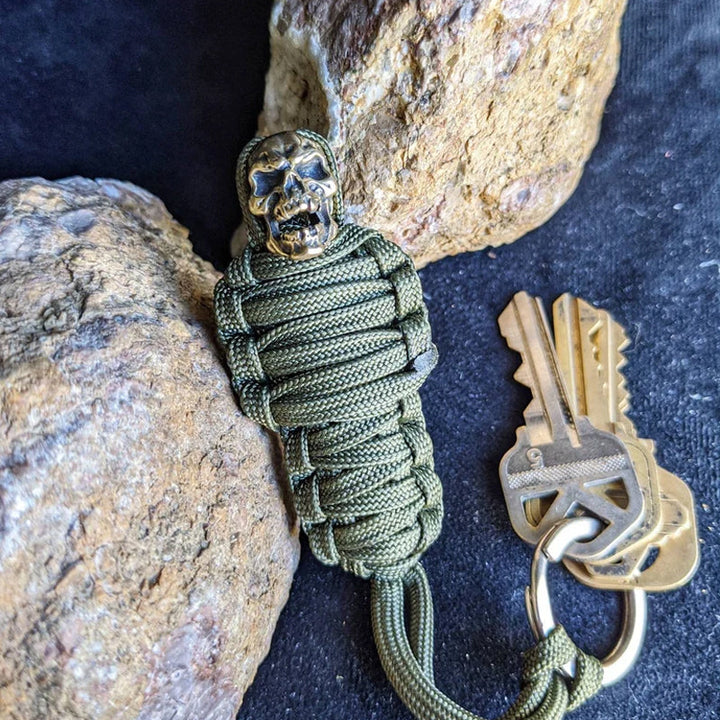 Kalsten | Paracord Keychain Mummy Brass Skull