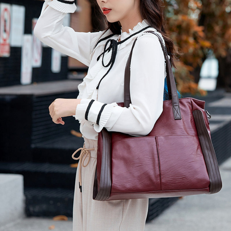 Women's tote bag made of soft leather with large capacity | Kalsten