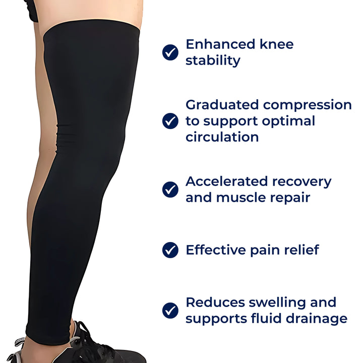 FlexiRelief | Full Leg Compression Sleeve – Knee Support – Graduated Pressure – Pain Relief – Recovery – Swelling Reduction Kalsten