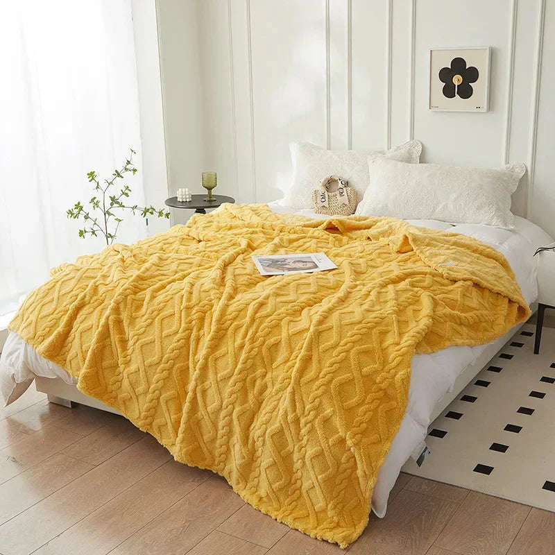 Kalsten | Luxury Faux Lambswool Polyester Blanket for Bedroom