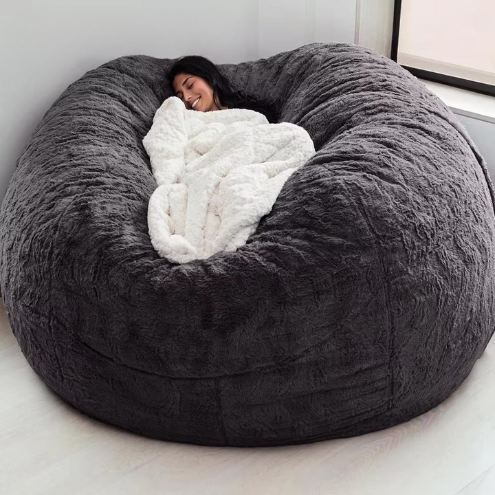 Kalsten | Giant 5ft Fluffy Faux Fur Bean Bag Cover – Ultra-Soft Lounge Sofa (Cover Only)
