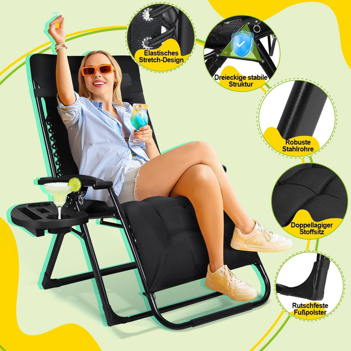 Sun Lounger Folding Deck Chair up to 200kg | Kalsten