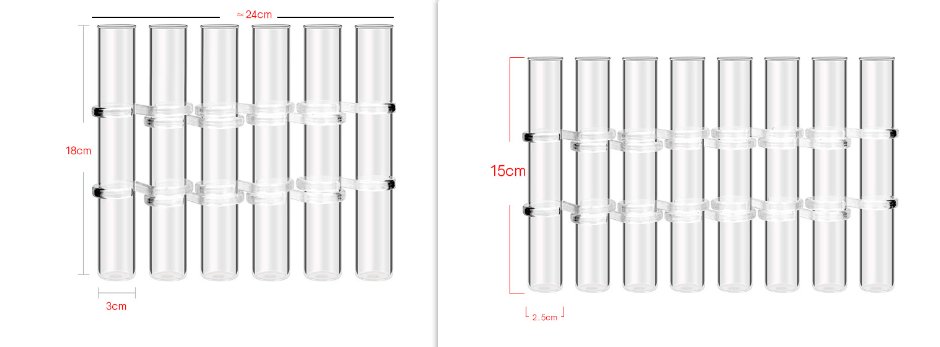 Noxord | Flexible Flower Vases with Hinges | Modern Glass Tube Vase