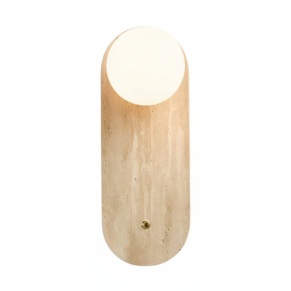 Travertine Wall Sconce – Wabi-Sabi Yellow Natural Stone G9 LED (12-20cm) | Kalsten