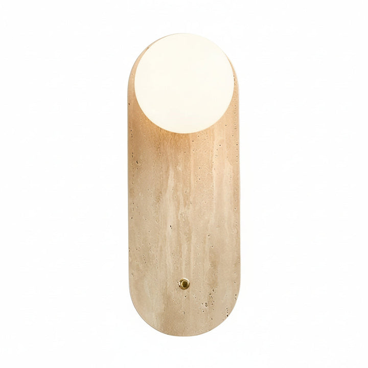 Travertine Wall Sconce – Wabi-Sabi Yellow Natural Stone G9 LED (12-20cm) | Kalsten