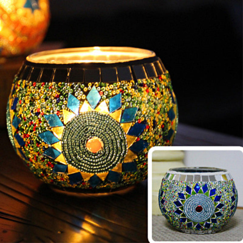 Kalsten | European Retro Glass Mosaic Tealight Holder