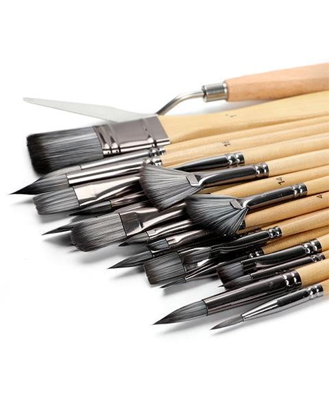 Brush set 24-piece with roll-up case and palette knife | Kalsten