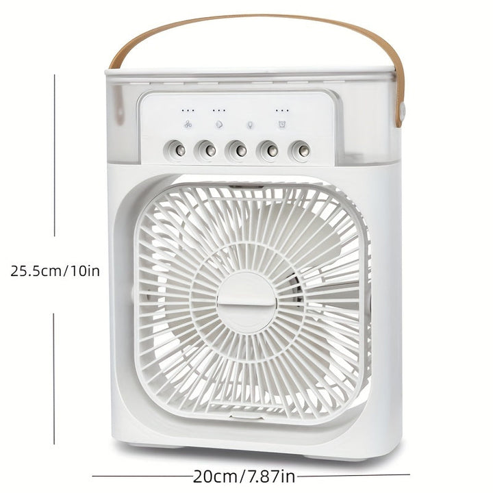 1pc Portable Air Conditioner, Household Small Air Cooler, Portable Air Adjustment For Office, 3 Speed Air Cooling Fan Humidifier, 5pcs Humidified Spray Heads For Home Appliances | Kalsten