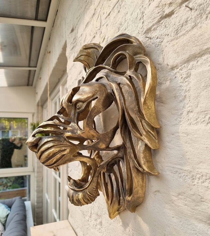 Kalsten | Rare Find-Large Lion Head Wall Mounted Art Sculpture