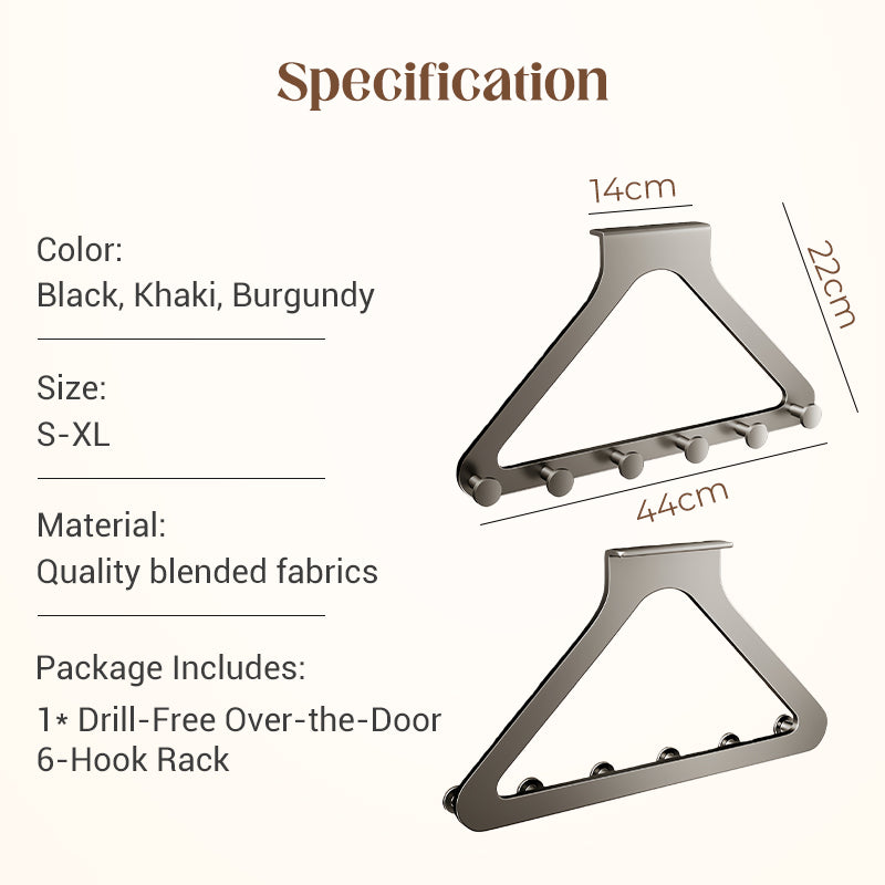ClariHold Door Hook Rack — More space and organization, completely without drilling stress or door damage | Kalsten